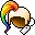 Front Ponytail Rainbow Wig