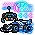 Zooming Blue Race Car