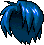 Unkempt Hair, blue