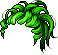 Black Tentacle Hair, green