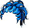 Black Tentacle Hair, blue