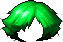 Black Stylish Burst Hair, green