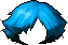 Black Stylish Burst Hair, blue
