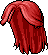 Black Tucked Tresses, red