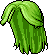 Black Tucked Tresses, green