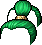 Black Tall Bun, green