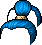 Black Tall Bun, blue