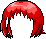 Black Short Shaggy Hair, red