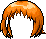 Black Short Shaggy Hair, orange