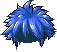 Black Heavy Metal Hair, blue