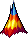 Colorful Pointed Mountain Hair, red