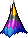 Colorful Pointed Mountain Hair, blue