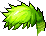 Black Fluffy Fringe Hair, green