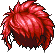 Black Spiky Shag, red