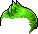 White Aran Hair, green