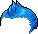 White Aran Hair, blue