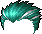 Black Dual Blade Hair, green