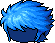 Black Battle Mage Hair, blue
