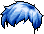 Black Clean-Cut Short Hair, blue