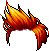 Spiky Bangs Hair, orange