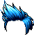 Spiky Bangs Hair, blue