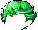 Black Sweet Flip Hair, green
