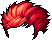 White Eclipse Hair, red