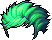 White Eclipse Hair, green