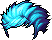 White Eclipse Hair, blue