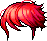 Black Windblown Wave Hair, red