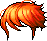 Black Windblown Wave Hair, orange