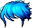 Black Windblown Wave Hair, blue