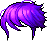 Black Windblown Wave Hair, purple