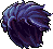 Black Loose Bangs, purple