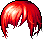 Black Neat Shaggy Hair, red