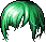 Black Neat Shaggy Hair, green