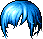 Black Neat Shaggy Hair, blue