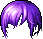 Black Neat Shaggy Hair, purple