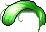 Black Retro Romance Hair, green