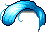 Black Retro Romance Hair, blue