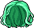 Black Loose Waves Hair, green