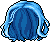 Black Loose Waves Hair, blue
