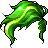 Black Artistic Highlights Hair, green