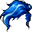 Black Artistic Highlights Hair, blue