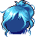 Wavy Ponytail, blue