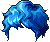 Black Romantic Perm Hair, blue