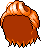Black Mega Tease Hair, orange