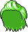 Black Mega Tease Hair, green