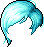 Black Shy Boy Hair, blue