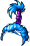 Black Palm Tree Hair, blue